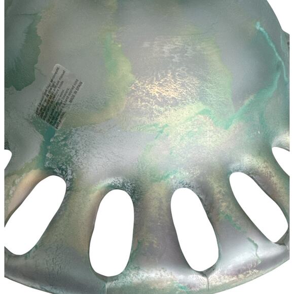 Vintage Recycled Glass Turquoise and Gold Large Bowl 16” - Picture 7 of 10